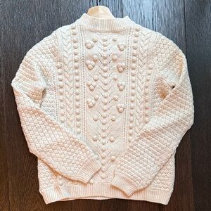 Sezane Cream Textured Knit Sweater